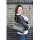 Doris Shoulder Bag Clip Clasp Charcoal Leather Doris Shoulder Bag Clip Clasp Charcoal Leather